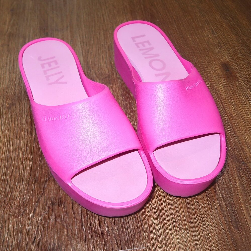 Womens Lemon Jelly Sunny Fuchsia Pink Summer Slip On Sandals Shoes sz 40 9.5-10